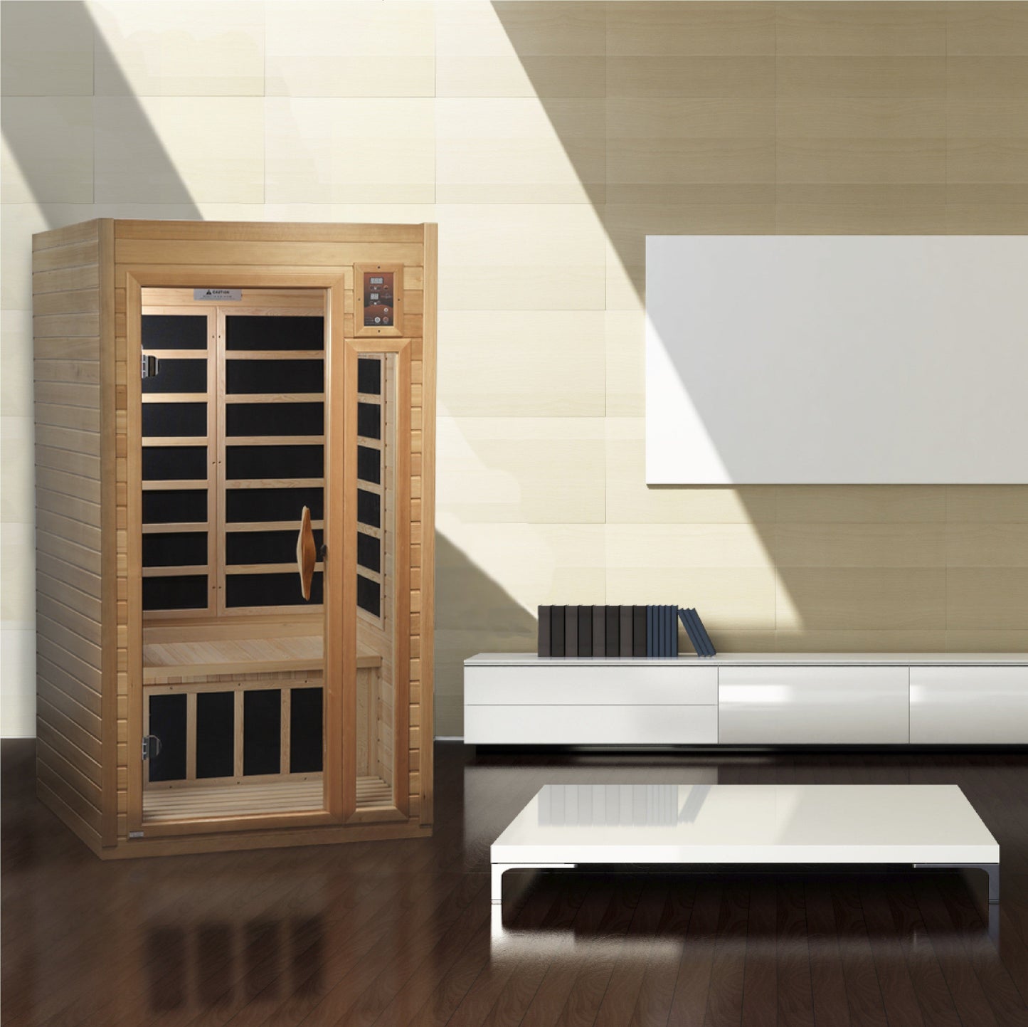 DYNAMIC GDI-6106-01-EL ELITE NATURAL FINISH ULTRA LOW EMF 1-2 PERSON FAR INFRARED SAUNA