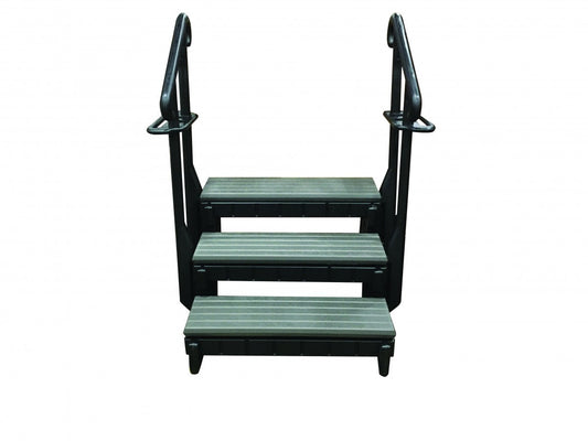 36" DEEP GRAY/BLACK SIGNATURE 3 STEP WITH HANDRAILS